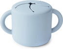 mushie Silicone Snack Cup | Spill Proof Food Container for Toddler and Baby (Powder Blue) by TinyTreasures Baby Boutique