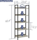 NUMENN Bookshelf, 5 Tier Bookshelves, Home Office Bookcase Shelf Storage Organizer, Free Standing Storage Shelving Unit for Bedroom, Living Room and Home Office, Grey by CozyNest Decor