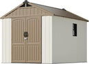 Patiowell 8 x 10 FT Resin Outdoor Storage Shed with Floor, Plastic Shed with Window and Lockable Door for Garden, Backyard, Tool Storage Use, Easy to Install in Brown (Kick-it Shed) by GreenHaven Gardens
