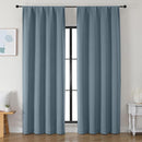 Simplebrand Ava Stone Blue Blackout Curtains for Bedroom 90 Inches Long 2 Panels Set, Solid Privacy Energy Saving Living Room Window Treatment Curtains Blackout Drapes, W50 x L90 Inch, Stone Blue by TinyTreasures Baby Boutique