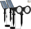 Solar Powered LED Spot Light, T-SUNUS 2 in 1 Installation Separated Panel and Light, IP65 Waterproof Outdoor Landscape Security Lighting for Patio,Yard,Garden,Driveway,Stair (2Pack White-6000K) by GreenHaven Gardens
