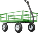 VEVOR 1200 Lbs Steel Garden Cart, Heavy Duty Pullable Garden Wagon Yard Cart, 2 in 1 Outdoor Metal Utility Wagon Yard Trailer with 13" All Terrain Tires, Mesh Removable Sides and 180°Rotating Handle by GreenHaven Gardens