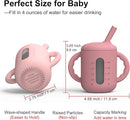 Seposeve 2 Pack Silicone Sippy Cups, Leak-Proof Baby Straw Cup for 6-12 Months, Spill Proof Toddler Cup with Straw 1-3 Years, with Capacity Marking, Non-slip Handle, Flow Control, 6 oz, Purple Pink by TinyTreasures Baby Boutique