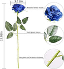 Blue Fake Roses Artificial Flowers - 10 Pcs Fake Artificial Roses Silk Flowers with Stems for Home Wedding Hotel Office Centerpiece Decor by CozyNest Decor