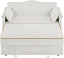 58" Velvet Sofa Bed, 3-in-1 Convertible Pull-Out Sleeper Sofa & Couch with Storage Bag and Adjustable Backrest,Perfect for Small Spaces, Living Room, or Office by CozyNest Decor