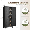 Letaya Storage Cabinet,75" H Metal Kitchen Pantry Cabinets with Doors and Adjustable Shelves,Pantry Organizers for for Cupboard/Dining/Bathroom/Office/Garage Room,Black by CozyNest Decor