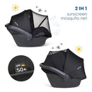 Beberoad Love 2-in-1 Car Seat Canopy - Universal Baby Car Seat Cover with Sunshade & Mesh Protection, 2-Way Zipper for Easy Access (Black) by TinyTreasures Baby Boutique