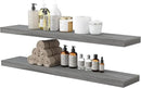 BAMEOS Floating Shelves, Walnut Wall Mounted Wooden Shelves with Invisible Brackets Set of 2, Hanging Wall Shelves Decoration for Bedroom, Bathroom, Living Room and Kitchen by CozyNest Decor