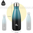 Insulated Water Bottles,12 oz Double Wall Stainless Steel Vacumm Metal Flask for Sports Travel,Indigo Black by CozyNest Decor