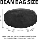 Bean Bag Chair 5Ft, Memory Foam Filled, Large Beanbag Chairs for Adults and Teens, Soft Sofa with Removable Flannel Cover, Round Couch for Living Room Bedroom College Dorm (Black, 5FT-60×60"×24") by CozyNest Decor