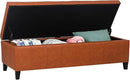 Joveco 51 Inch Storage Ottoman Bench,Tufted Leather Storage Bench for Bedroom (51”,Dark Orange) by CozyNest Decor