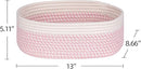 Off White&Mixed Pink Shelf Basket to Store and Organize Household Items/Baskets&Bins for Daily Storage &Organizing/Woven Rope Basket for Bedroom,Playroom/Small Oval-13x8.66x5.11’’,3 Packs by TinyTreasures Baby Boutique