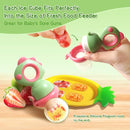 Baby Fruit Food Feeder - Silicone Nibble Tray Combo - Breastmilk Popsicle Mold for Cooling Relief, BPA Free Mesh Feeder for Infant Self Feeding (Dinosaur Green + Pineapple) by TinyTreasures Baby Boutique