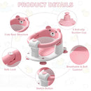Baby Bath Seat for Babies 6 Months & up, Non-Slip Toddler Bath Seats for Babies Sitting Up, Safe Infant & Newborn Bathtub Chair with 4 Suction Cups & Soft Cushion for Shower,Pink by TinyTreasures Baby Boutique