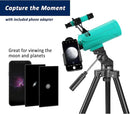 Maksutov-Cassegrain Telescope, Mak60 Telescopes for Kids Adults 750x60mm, Compact Portable for Travel, Beginner Astronomy Telescope with Adjustable Tripod Finderscope and Phone Adapter by TinyTreasures Baby Boutique