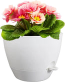 12 inch Large Self Watering Pots for Indoor Outdoor Plants, Plant Pots with Mesh Drainage Holes for Garden House Plants, Plastic Planters with Reservoir for Flower Plants, White by GreenHaven Gardens