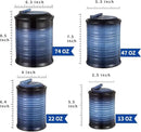 Nihow Food Storage Jar Sets: Ceramic Container with Air Tight Lid for Flour/Sugar/Rice/Coffee/Cookies/Candy - Seal Damp-proof Canister for The Kitchen Counter - Set of 4 （Blue & Black） by CozyNest Decor