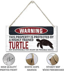 Warning Sign, Turtle Warning Wood Plaque Sign, Funny Door Signs, Decorative Wood Hanging Suspension Plaque, Farmhouse Wooden Wall Decor, Outdoor Hanging Wooden Signs by CozyNest Decor
