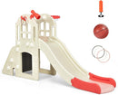 BABY JOY Toddler Large Slide, 6 in 1 Slide for Kids with Basketball Hoop, Ring Toss, 2 in 1 Convertible Climbing Way, Freestanding Kids Slide Climber Set for Indoors Outdoor Boys Girls Gifts Present by TinyTreasures Baby Boutique