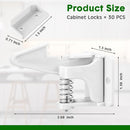 Tuanse 30 Pcs Cabinet Locks Invisible Safety Drawer Latches with Screws Self Adhesive Cabinet Drawer Locks for Home Kitchen Furniture Door Latches(White) by TinyTreasures Baby Boutique