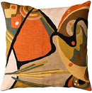 Kandinsky Modern Pillow Cover - Flow Orange Abstract Pillowcase Farmhouse Chair Cushion Contemporary Outdoor Pillowsham Couch Cushion Handmade Wool Size 18x18 by CozyNest Decor
