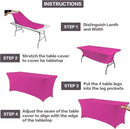 IVAPUPU 8FT Table Cloth for Rectangular Fitted Events Stretch Fuchsia Table Covers Washable Cover Spandex Tablecloth Protector for Party, Wedding, Cocktail, Banquet, Festival by CozyNest Decor