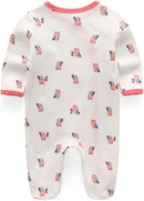 Kiddiezoom Baby and Toddler Boys'Snug Fit Footed One-Piece Romper Jumpsuit Cotton Cotton Footed Outfit by TinyTreasures Baby Boutique