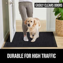GORILLA GRIP 100% Waterproof All-Season WeatherMax Doormat US Designed Natural Rubber, Stain and Fade Resistant, Low Profile Indoor Outdoor Door Mats, Easy Clean Patio Mat, 17x29, Midnight Maze by CozyNest Decor