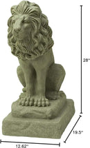 EMSCO Group Guardian Lion Statue – Natural Sandstone Appearance – Made of Resin – Lightweight – 28” Height by GreenHaven Gardens
