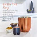 SNOWFOX Premium Vacuum Insulated Stainless Steel Ice Bucket with Lid/Tongs, Non-Rubber Bottom, Home Bar Accessories, Bartending Ice Buckets for Parties, Outdoor Entertaining Supplies, 3L, Marble by CozyNest Decor