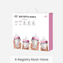 Comotomo Baby Bottle Bundle, Pink, (7 Piece Set) by TinyTreasures Baby Boutique