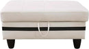 Ottoman Rectangular Storage Ottoman Bench, Faux Leather Footrest, Coffee Table, Stool Footstool with Hinged Lid for Living Room, Bedroom, Entryway, White&Black, 34"x22.8"x17.5" by CozyNest Decor