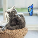 Cat Decor Stained Glass Window Hangings,Blue Cat Suncatcher for Window Cat Ornament Home Decor,Cat Themed Gifts for Women Cat Lovers Gifts,Great for Livingroom Bedroom by GreenHaven Gardens