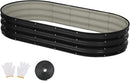 Raised Garden Bed, 6x3x1ft Galvanized Outdoor Planter Beds with Safety Edging and Gloves, Oval Metal Planter Box for Gardening Vegetables Flowers Herb by GreenHaven Gardens