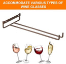 uxcell 5Pcs Wine Glass Rack, 10.43 Inch Iron Wine Glasses Rack Under Cabinet Stemware Rack - Wall Mountable Wine Glass Holder Storage Hanger for Bars Coffee Restaurants Kitchens, Bronze by CozyNest Decor