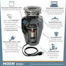 Moen Gray EX Series Prep Series 1/2 Horsepower Garbage Disposal, EX50C by CozyNest Decor