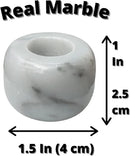 White Marble Toothbrush Stand/Holder - Real Marble Toothbrush Stand - Minimalist Modern Single Tooth Brush Holder. Pack of 2 by CozyNest Decor
