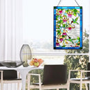 VEWOGARDEN Hummingbird Stained Glass Window Hangings, Bird Suncatcher Panel with Metal Chain for Windows Decor Indoor Outdoor (W10xH15 inch) by GreenHaven Gardens