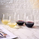 European Style Unbreakable Elegant Acrylic Stemless Wine Glasses 15 oz | Set of 6