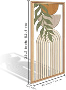 IARTTOP Large Boho Wood Wall Art Framed Mid-century Modern Wooden Wall Decor Set of 3 Green Bohemian Abstract Wall Art Decor For Bedroom Living Room Office-16 x32 by CozyNest Decor