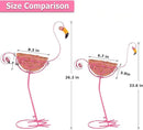 Set of 2 Pink Metal Flamingo Planters with Basket for Indoor Outdoor Garden Yard Decor by GreenHaven Gardens