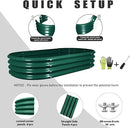 2 Pack 4x2x1FT Galvanized Raised Garden Bed Kit Oval Metal Ground Planter Box Outdoor Bottomless Planter Raised Beds for Vegetables Flowers Herbs Fruits, Green by CozyNest Decor