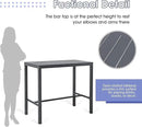 Soleil Jardin Bar Table High Top Table with All-Aluminum Frame Rectangular Pub Table for Indoor & Outdoor Use, Easy Assembly & Low Maintenance, Dark Grey by CozyNest Decor