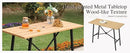 Sophia & William Outdoor Bar Set, Patio Bar Table and Chairs Set, Bar Height Patio Set - 2 x Swivel Bar Chairs(Grey), 1 x Rectangular Bar Table(Wood-Like) by CozyNest Decor