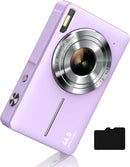 Digital Camera FHD 1080P, Camkory Kids Camera 44MP Point and Shoot Digital Cameras with 32GB Card, 16X Zoom, Two Batteries, Lanyard, Compact Small Camera Gift for Kids Boys Girls Students, Purple by TinyTreasures Baby Boutique