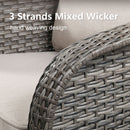 73.6" PE Wicker Rattan Outdoor Furniture Set - 3 Seat Sofa