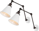 JONATHAN Y JYL7462C-SET2 Rover 7" Classic Industrial Metal Adjustable Arm LED Wall Sconce, White/Oil Rubbed Bronze (Set of 2) for Bedroom, Bathroom, Vanity by CozyNest Decor