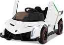 Costzon Ride on Car, Lamborghini Licensed 12V Battery Powered 4WD Sports Car with Remote Control, 3 Speeds, Hydraulic Doors, LED Lights, Towing Wheel, Horn, Music, Electric Vehicle for Kids Aged 3-8 by TinyTreasures Baby Boutique