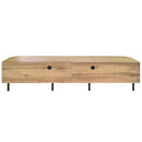 70" TV Stand With Doors, Construction For TVs Up To 80" - Natural Wood