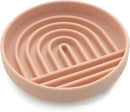 The Slowdown Bowl Silicone Slow Feeder for Cats & Kittens, Slow Eating Mealtime Solution with Modern Lick Mat Design, Reduces Gulping, Fits 1 Cup 6” Across x 1.25” Tall, Small-Blush by CozyNest Decor